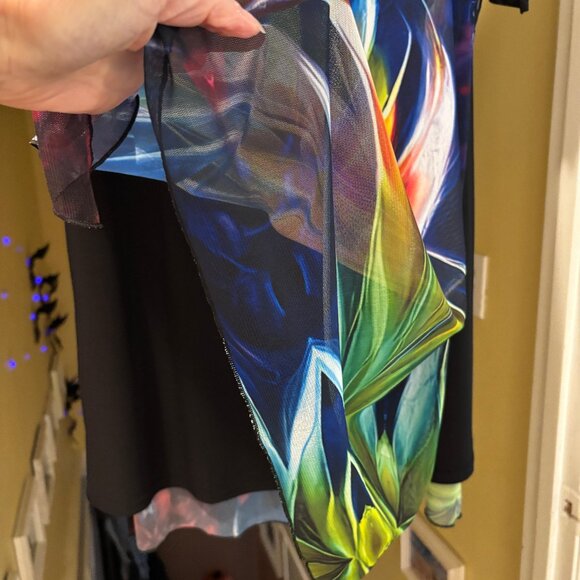 Parisline Layered Colorful Long Sleeve Dress S NWOT - Picture 4 of 11